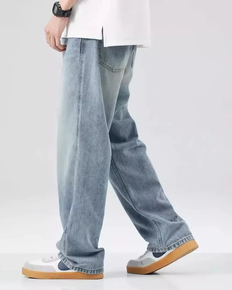 Men's Denim Pants Vintage Washing Wide Leg Loose Jeans Casual Straight American Style  Street Men Trousers Four Seasons New 2026 thumbnail 6