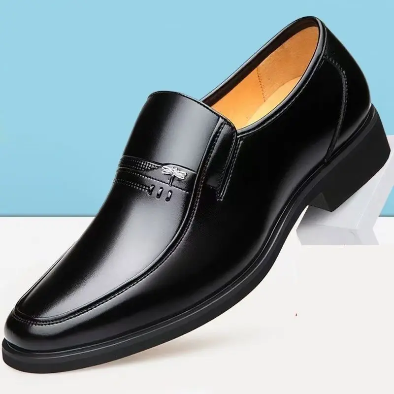 First-Class Military Leather Shoes Casual Business Men's Soft Bottom 100% Full Cowhide Breathable Flat Heel Derby Shoes thumbnail 2