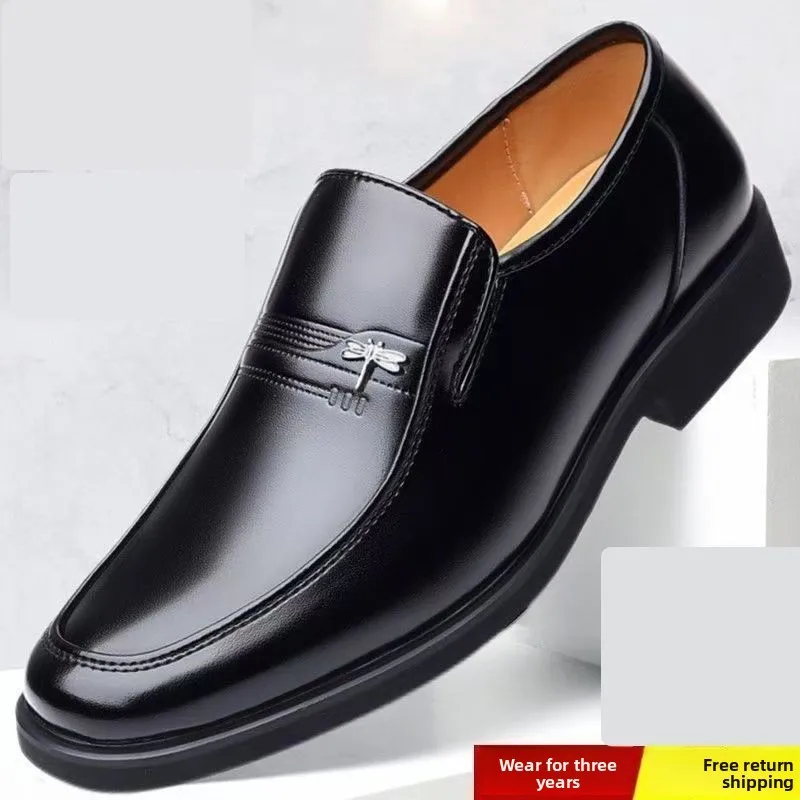 First-Class Military Leather Shoes Casual Business Men's Soft Bottom 100% Full Cowhide Breathable Flat Heel Derby Shoes thumbnail 3
