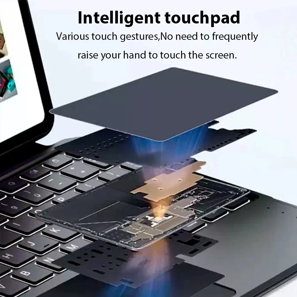 10 inch Bluetooth Keyboard Touchpad Wireless Keyboard For iPad Samsung Xiaomi Huawei Lenovo Bluetooth Keyboard and Mouse thumbnail 5