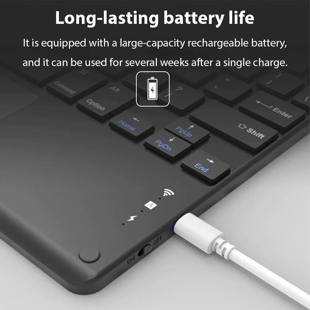 10 inch Bluetooth Keyboard Touchpad Wireless Keyboard For iPad Samsung Xiaomi Huawei Lenovo Bluetooth Keyboard and Mouse thumbnail 6