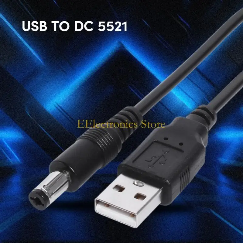 B03C Durable USB to DC5.5 x 2.1mm Cable DC5521 Connector Suitable for Electronic Piano, LED Strip, and Other Devices thumbnail 3