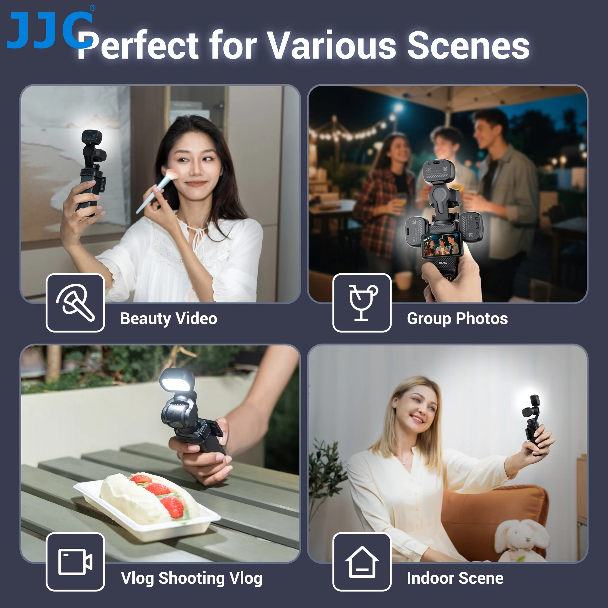JJC Upgraded Magnetic Auxiliary Light for DJI Osmo Pocket 3 Rechargeable Selfie Mini LED Fill Light Pocket 3 Vlog Accessories thumbnail 2
