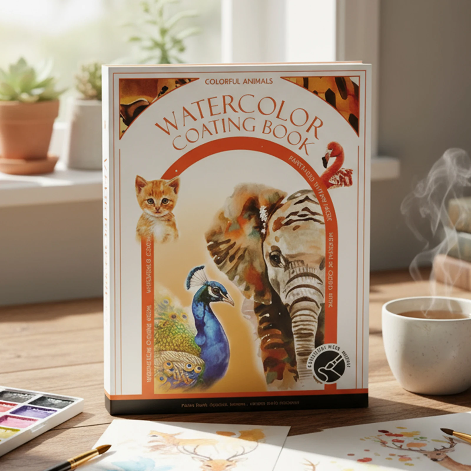 1Set Watercolor Coloring Book Paint Set with 12 Colors Paint Cakes and Brush Painting Pad Gift for Adults Beginners Art Supplies thumbnail 6
