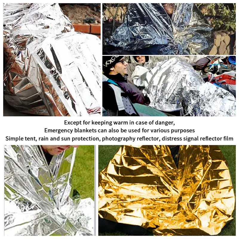 Extra Large Heavy Duty Emergency Blanket (12um) ,130/140/160x210cm Dual-Sided Outdoor Thermal Blanket〔YY33〕 thumbnail 5