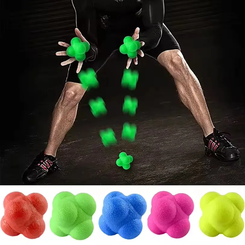 Hexagonal Reaction Ball Fitness Sport Speed Agility Reflex- Skills Training Unpredictable Reaction Ball Outdoor Fun Ball Toys thumbnail 5
