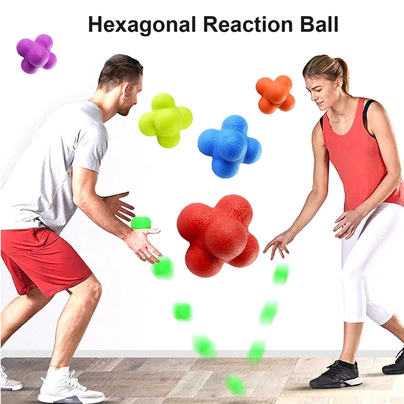 Hexagonal Reaction Ball Fitness Sport Speed Agility Reflex- Skills Training Unpredictable Reaction Ball Outdoor Fun Ball Toys thumbnail 2