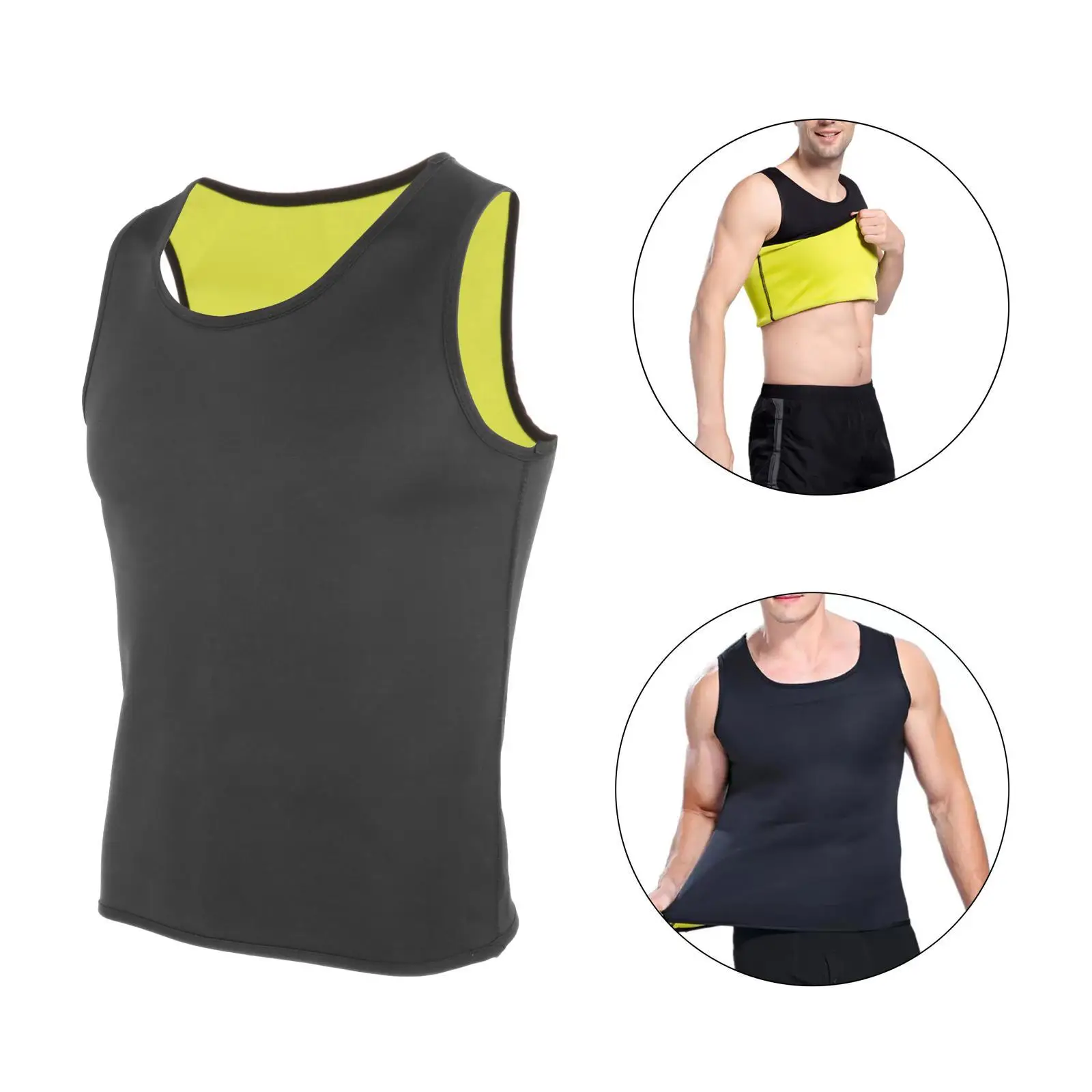 Mens Sauna Vest Waist Trainer Fat Burner Tummy Cincher Shapewear Tank for Gym Running Fitness thumbnail 3