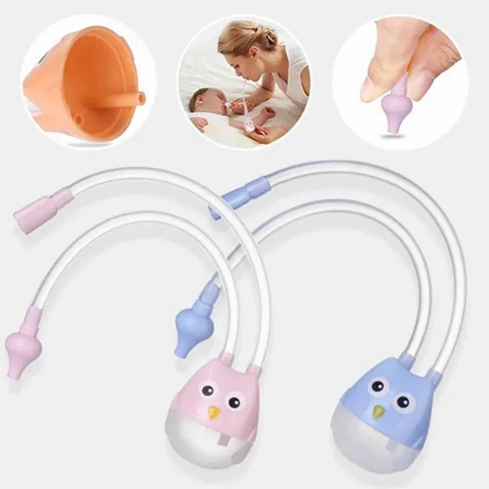 Manual Baby Nasal Aspirator Owl Shape Strong Hardness Comfortable Oral Suction Baby Safety Nose Cleaner thumbnail 2