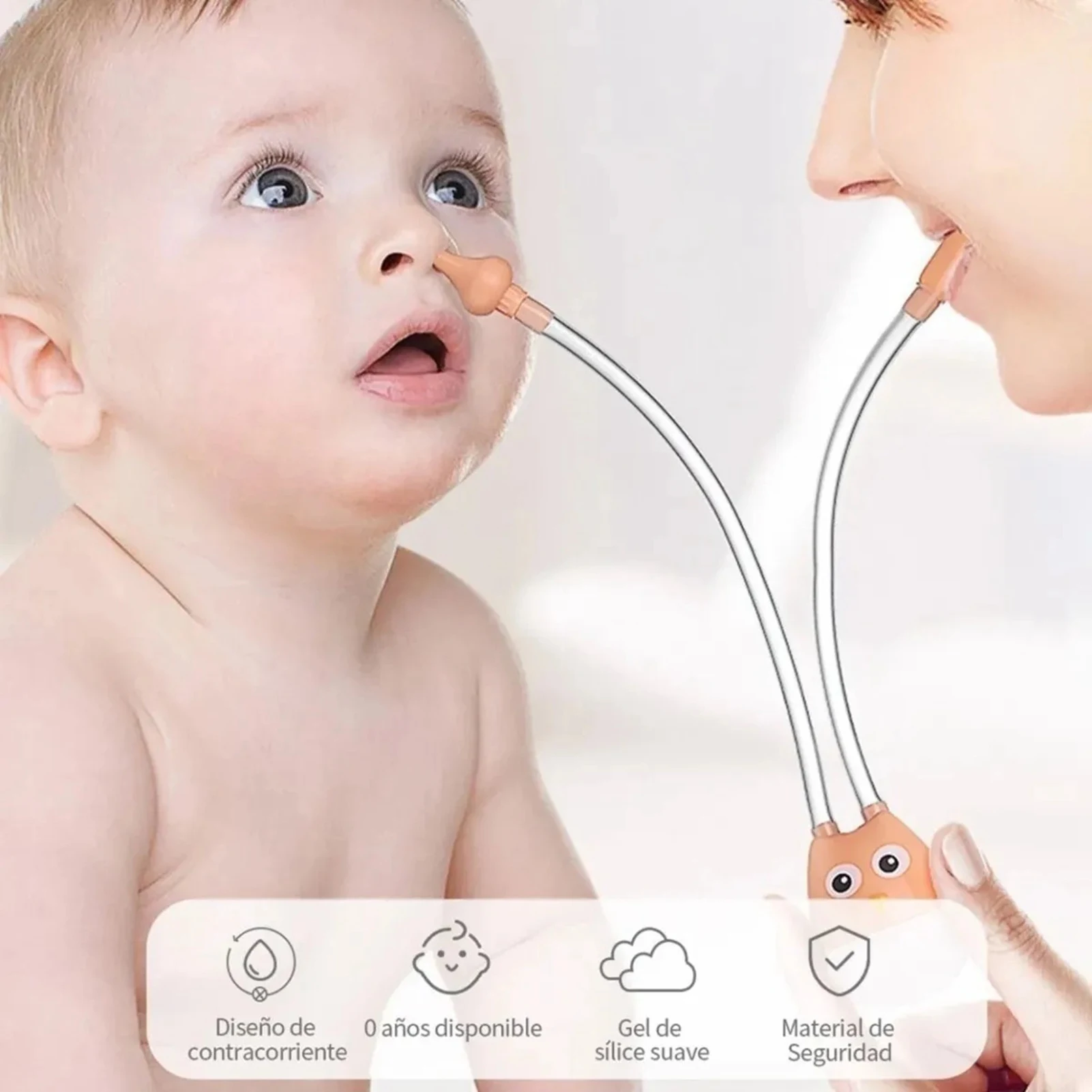 Manual Baby Nasal Aspirator Owl Shape Strong Hardness Comfortable Oral Suction Baby Safety Nose Cleaner