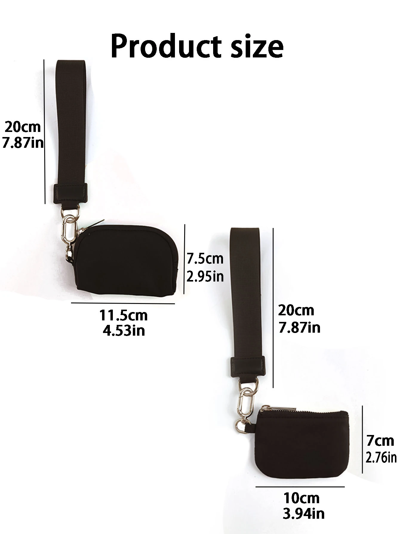 For Lulu, Wallet Dual Pouch Wristlet Wallets, Mini Zip Around Wristlet Wallet, Double Pocket Wrist Wallet Portable Coin Purse thumbnail 4