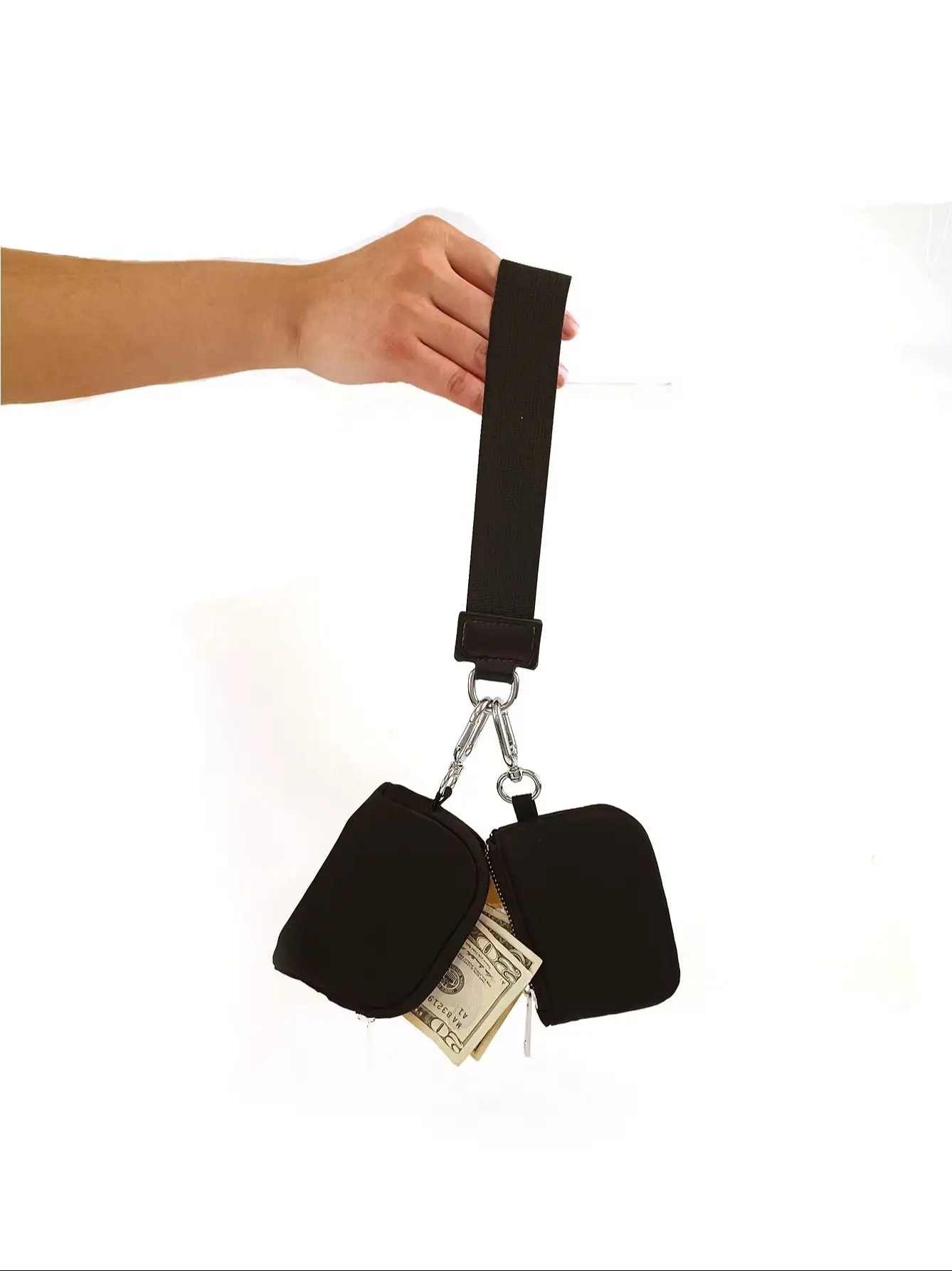 For Lulu, Wallet Dual Pouch Wristlet Wallets, Mini Zip Around Wristlet Wallet, Double Pocket Wrist Wallet Portable Coin Purse thumbnail 6