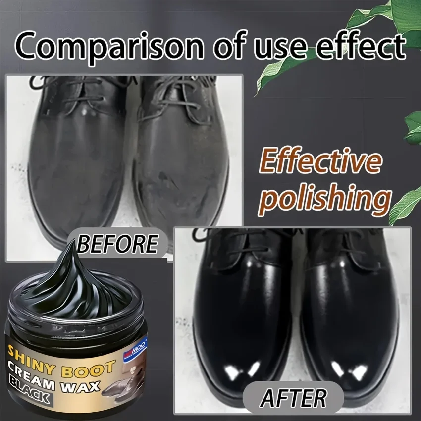 Shoe Polish Care Set with Sponge - Suitable for Shoes, Bags, Jackets, Sofas, and Other Leather Items - Provides Quick Shine thumbnail 2