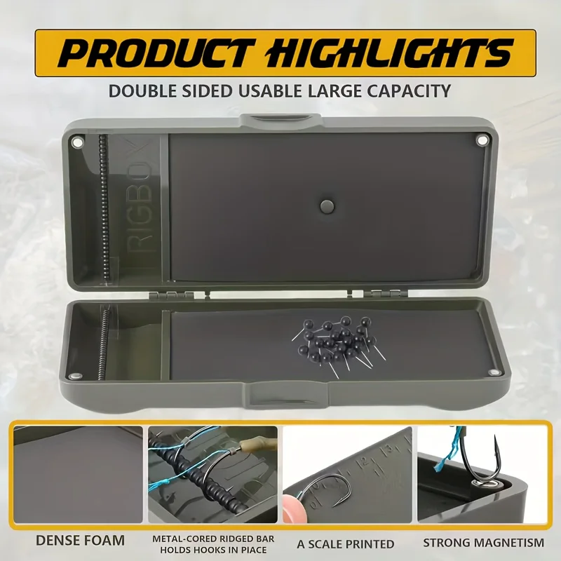 JSFUN Carp Fishing Tackle Box Equipment for Carp Fishing Rig Hair Ronnie Zig Rig box Accessories Swivel Storage Case Rig Wallet thumbnail 5