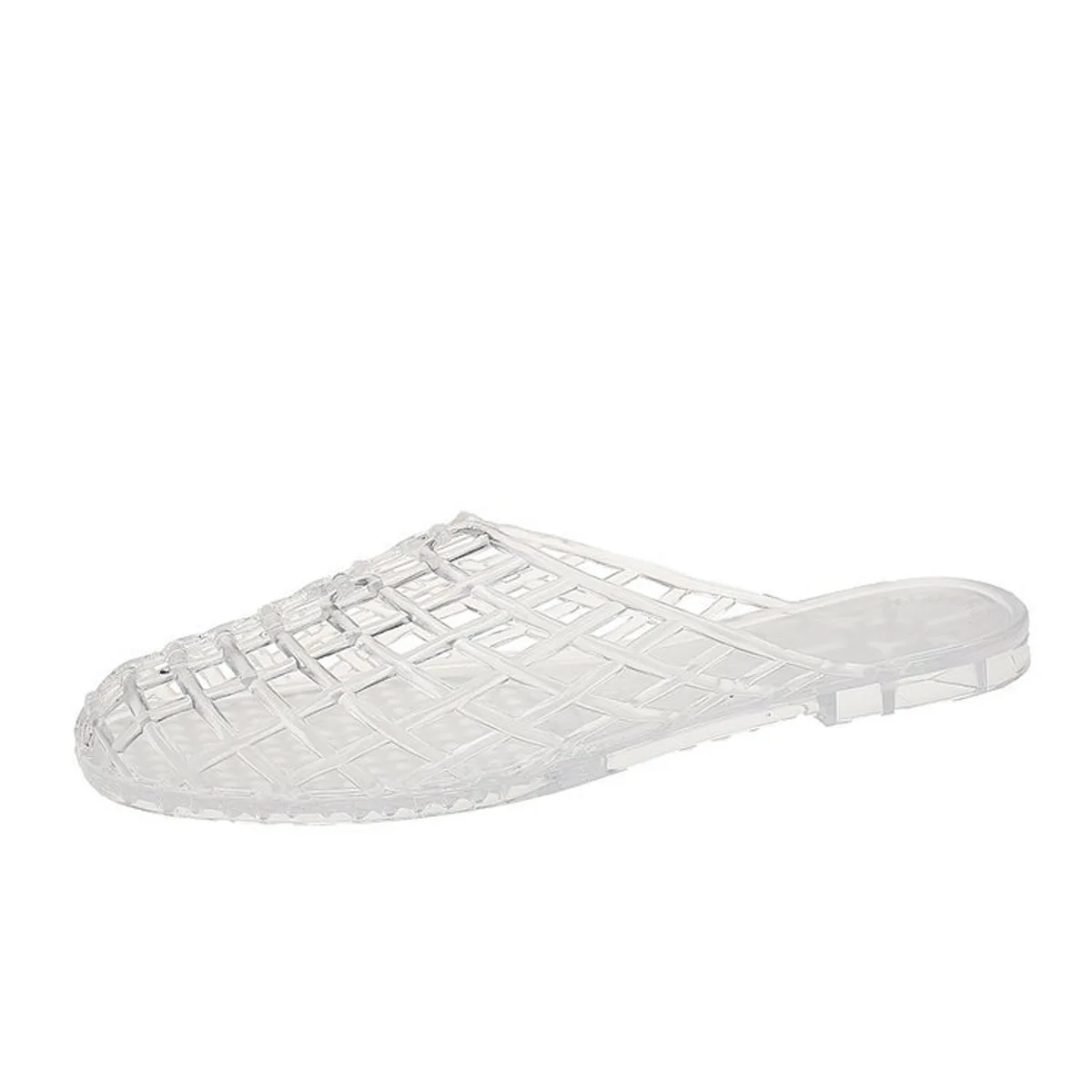 Summer Ladies Flat Bottom Hollow Comfortable Jelly Sandals Crystal Plastic Beach Slippers Breathable Slip-On Shoes thumbnail 6