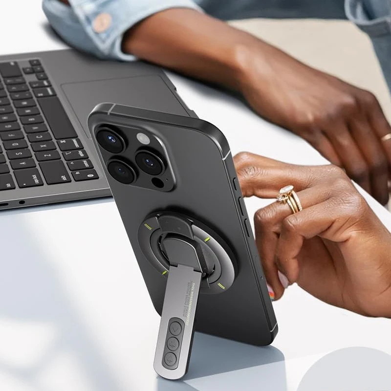 Dual-Sided Magnetic Portable Multi-Function Phone Ring Holder 360° Rotating Desktop Stand Compatible with Multiple Phone Models thumbnail 3