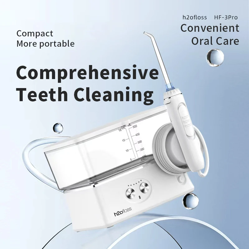 H2ofloss Water Flosser Portable Oral Irrigator 570ml 140PSI High Pressure 6 Modes 5 Nozzles with Storage Bag USB Rechargeable thumbnail 3