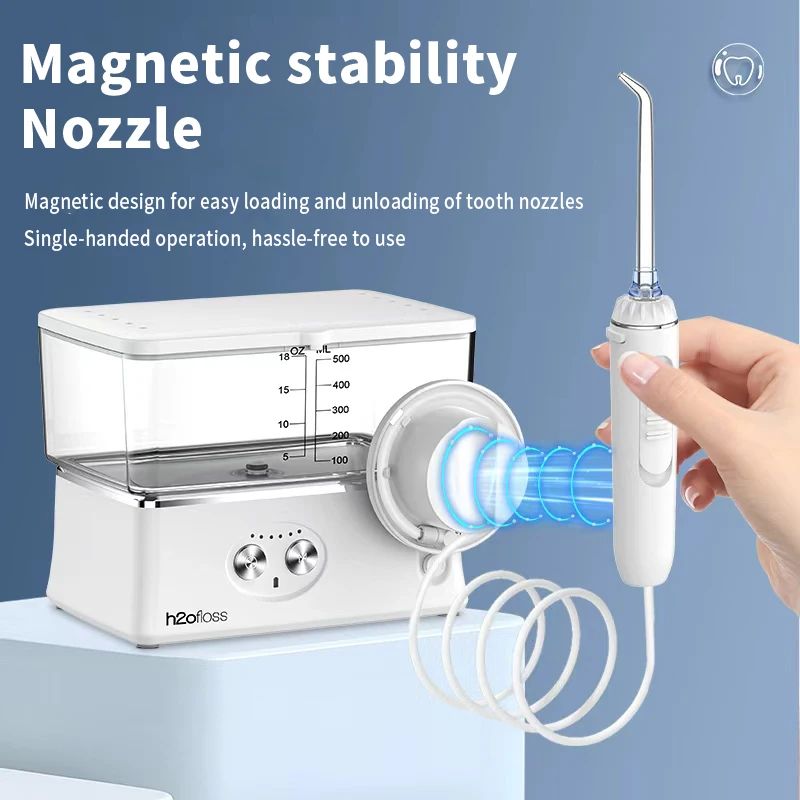 H2ofloss Water Flosser Portable Oral Irrigator 570ml 140PSI High Pressure 6 Modes 5 Nozzles with Storage Bag USB Rechargeable thumbnail 4
