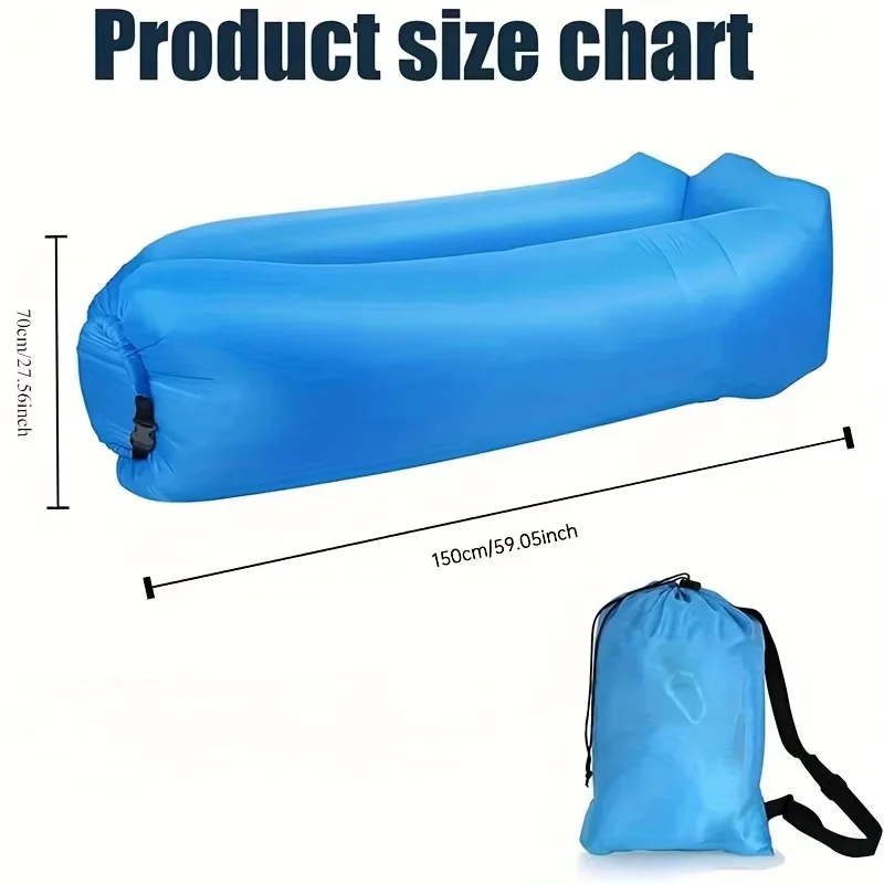 LUSQI Inflatable Lounger Air Sofa Extra Thick Foldable Couch For Outdoor Camping Beach Patio Quick Inflation Home Furniture thumbnail 6