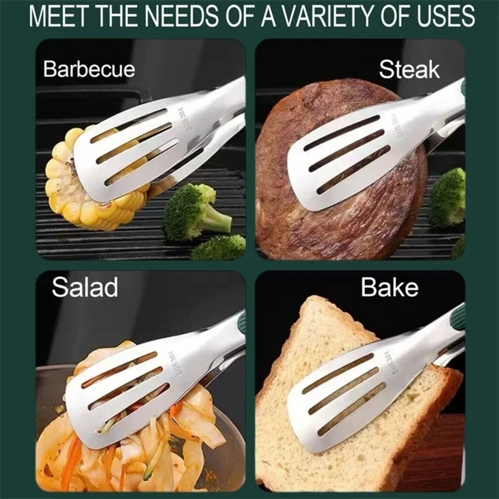 Stainless Steel Food Tongs BBQ Meat Salad Bread Clip Barbecue Grill Buffet Clamp Non-slip Food Tong Cooking Tools Kitchen Gadget thumbnail 6