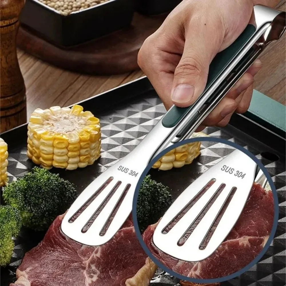 Stainless Steel Food Tongs BBQ Meat Salad Bread Clip Barbecue Grill Buffet Clamp Non-slip Food Tong Cooking Tools Kitchen Gadget thumbnail 2
