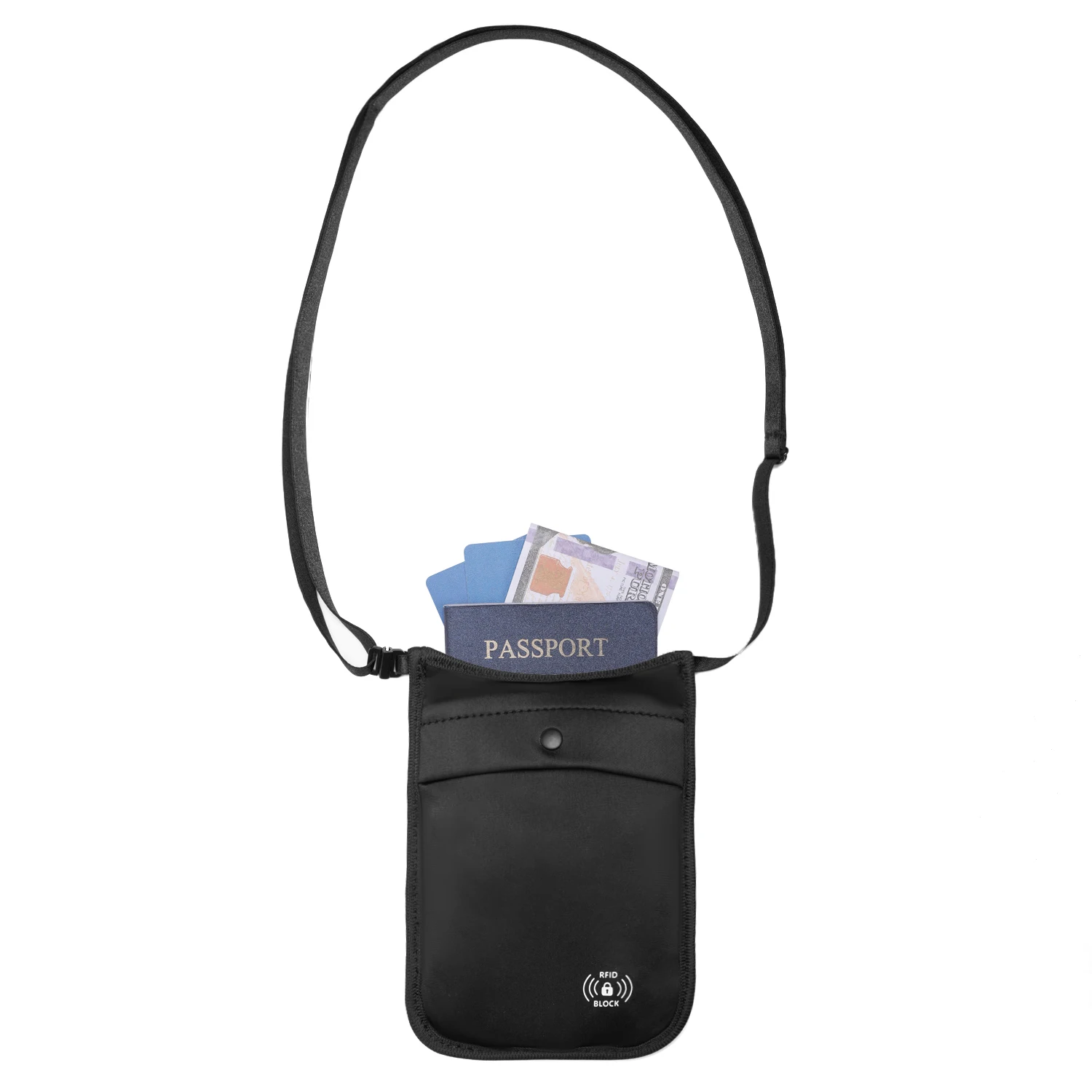 Anti Theft RFID Hidden Women's Concealed Crossbody Bag Travel Wallet Passport Holder Coversafe Secret Neck Money Travel Pouch thumbnail 5