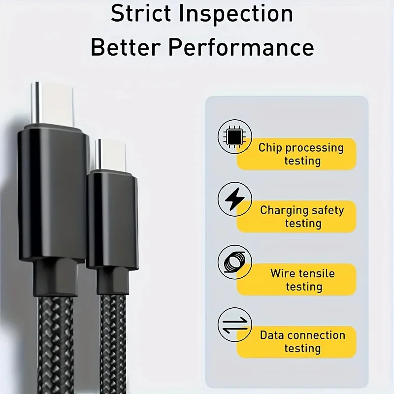 60W Quick Charger Type C To Type C 1M 2M 3M Cables PD Fast Charger Data Cable for iphone 15 16 17 pro max xiaomi Sunsung huawei thumbnail 6