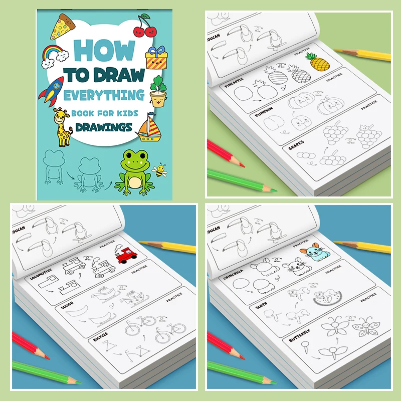 Kids Step-by-Step Drawing Book - Learn How to Draw Everything Easy Tutorial for Children, Creative Gift thumbnail 6