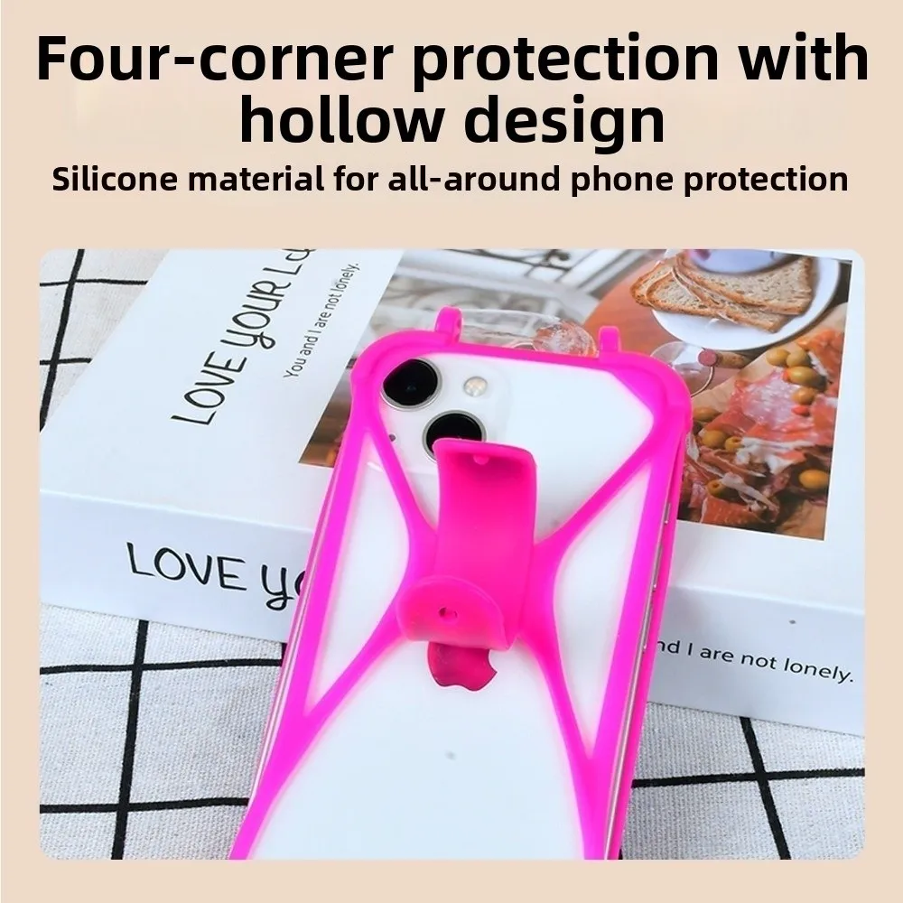 With Spring Clips Silicone Phone Case Anti-drop Four Ball Design Phone Protective Case Phone Soft Cover Bicycle Handlebar Mount thumbnail 3