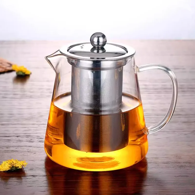Heat-Resistant Borosilicate Glass Teapot with Removable Stainless Steel Infuser – Clear Tea Kettle for Kung Fu Tea Brewing Set thumbnail 5