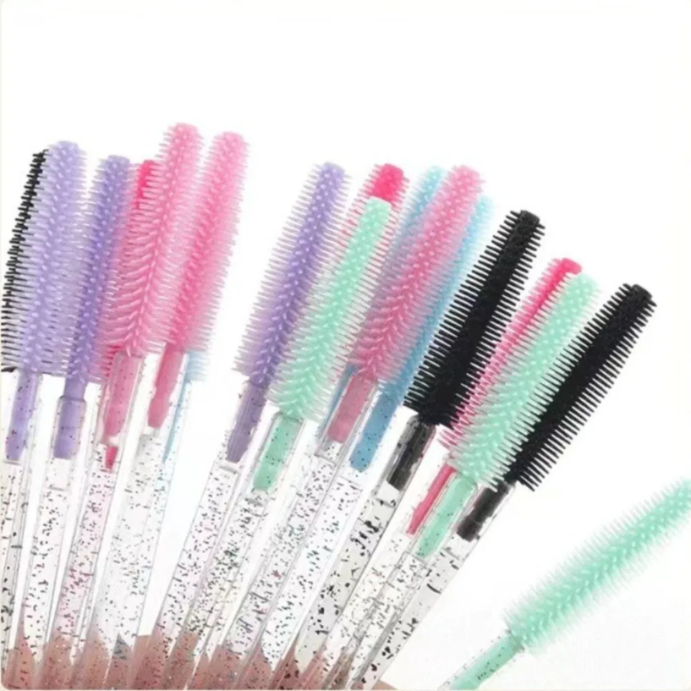 50pcs Crystal Silicone Eyelash Brush Lash Makeup Brushes Eyebrow Comb Eyelashes Extension Spoolie Microbrush Cosmetics Tool thumbnail 3
