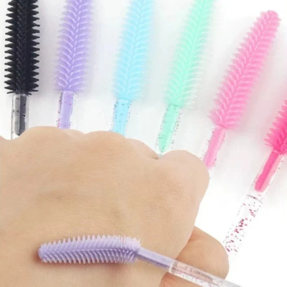 50pcs Crystal Silicone Eyelash Brush Lash Makeup Brushes Eyebrow Comb Eyelashes Extension Spoolie Microbrush Cosmetics Tool thumbnail 4