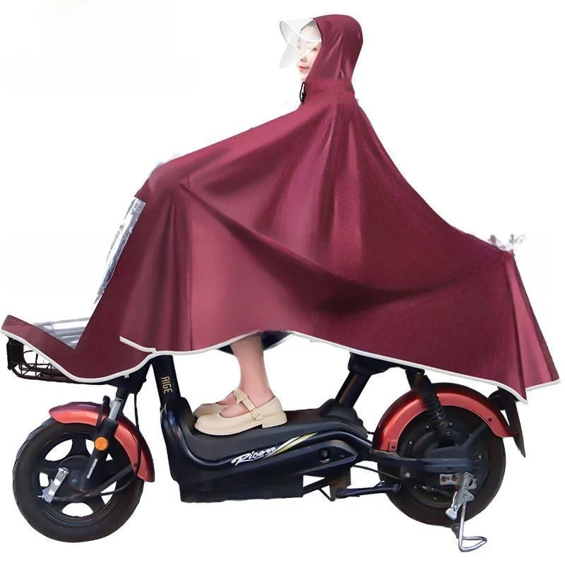 Electric Vehicle Raincoat Unisex Long Full Body Motorcycle Battery Car Double Person Large Size Rain Poncho Thick Oxford Clot... thumbnail 4