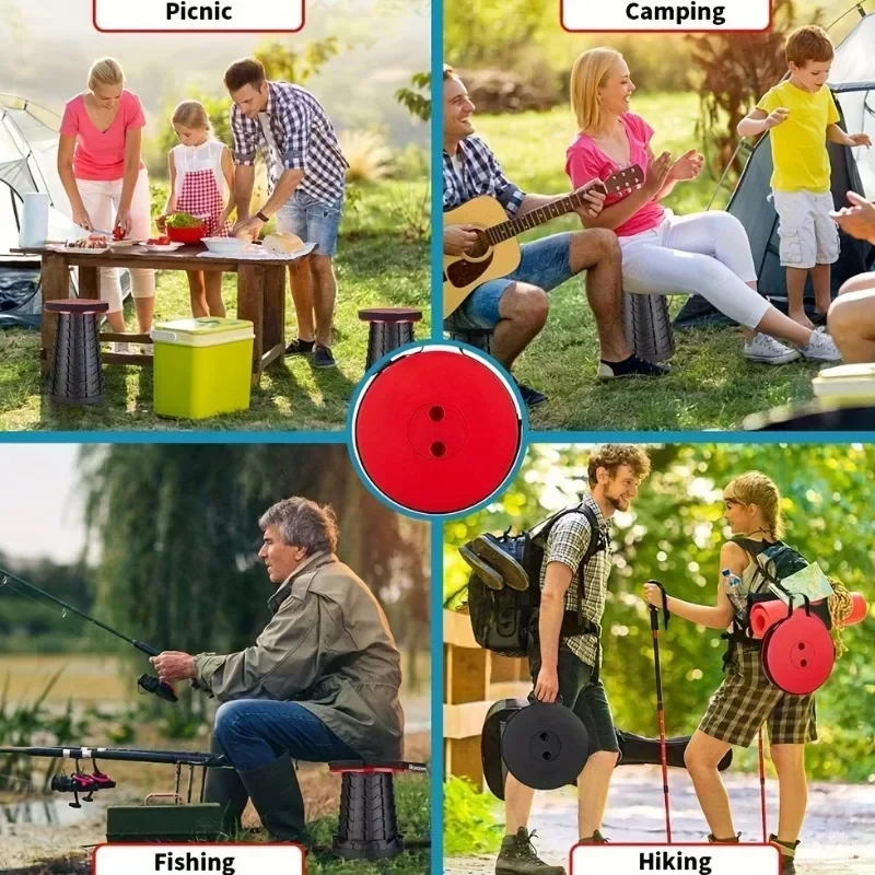 New Portable Telescopic Folding Stool Suitable for Hiking, Camping Outdoor Travel and Fishing -adjustable Height and Lightweight thumbnail 3