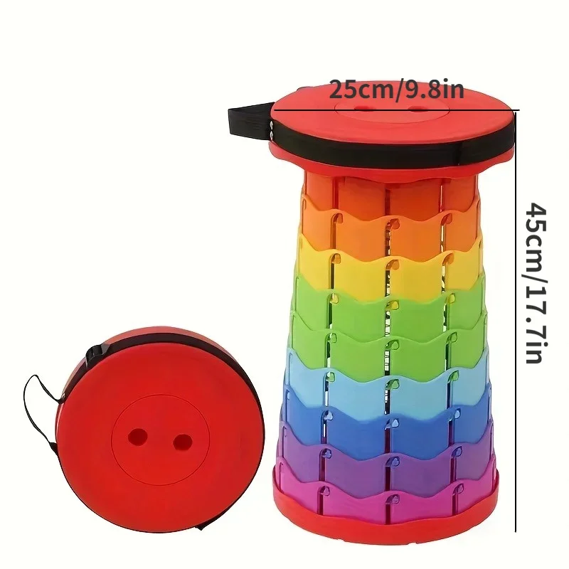 New Portable Telescopic Folding Stool Suitable for Hiking, Camping Outdoor Travel and Fishing -adjustable Height and Lightweight thumbnail 2