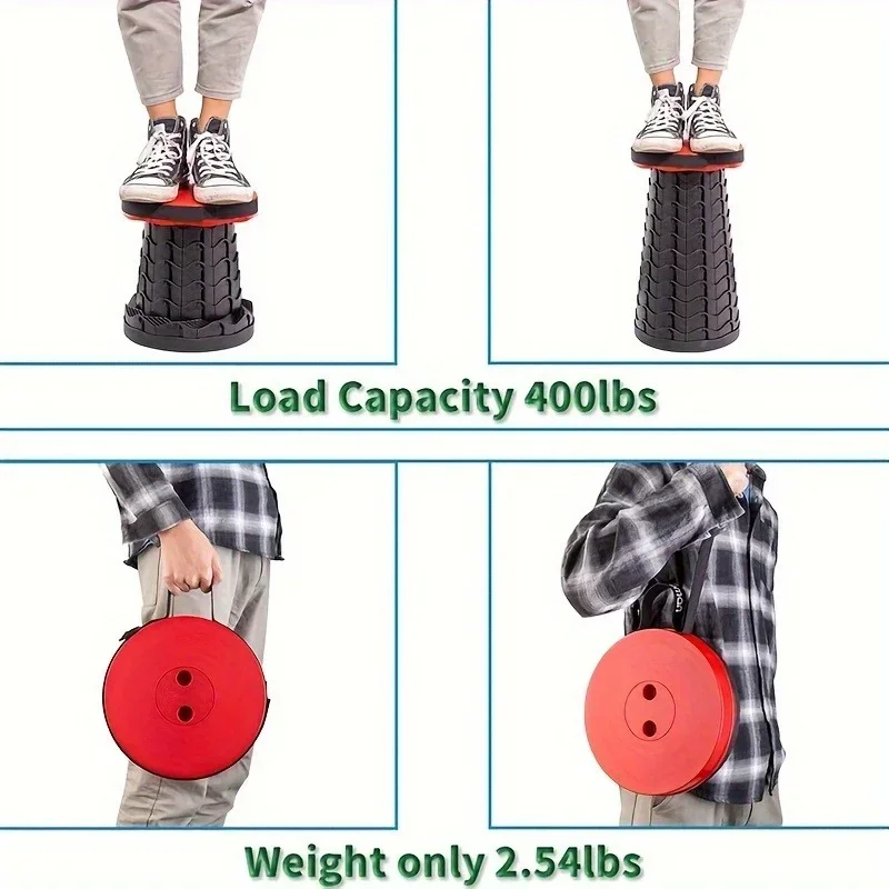 New Portable Telescopic Folding Stool Suitable for Hiking, Camping Outdoor Travel and Fishing -adjustable Height and Lightweight thumbnail 6