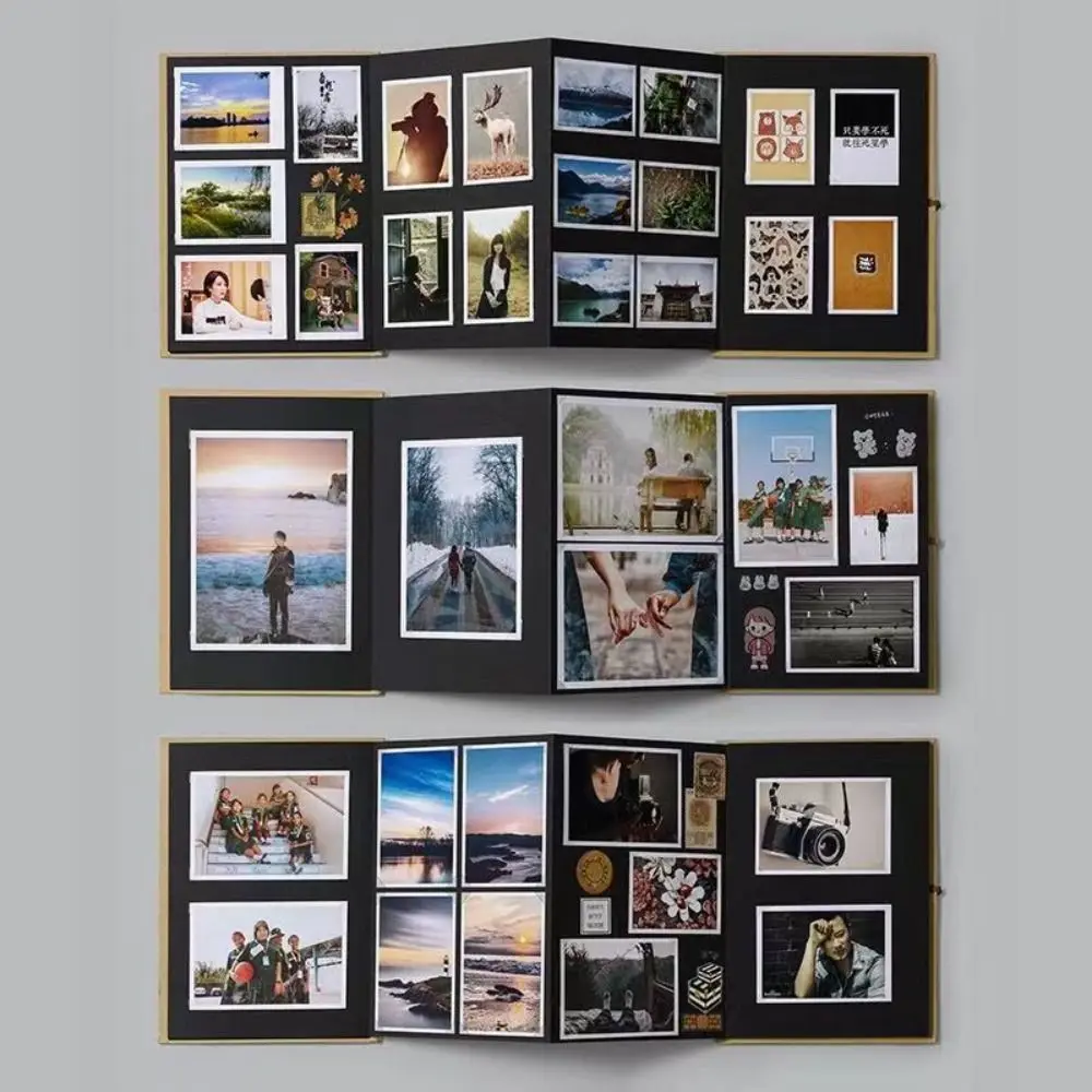 Folding Accordion Photo Album Gift Kraft Paper Photocard Surprised Photo Book Graffiti 8 Page DIY Surprise Gift Family thumbnail 4