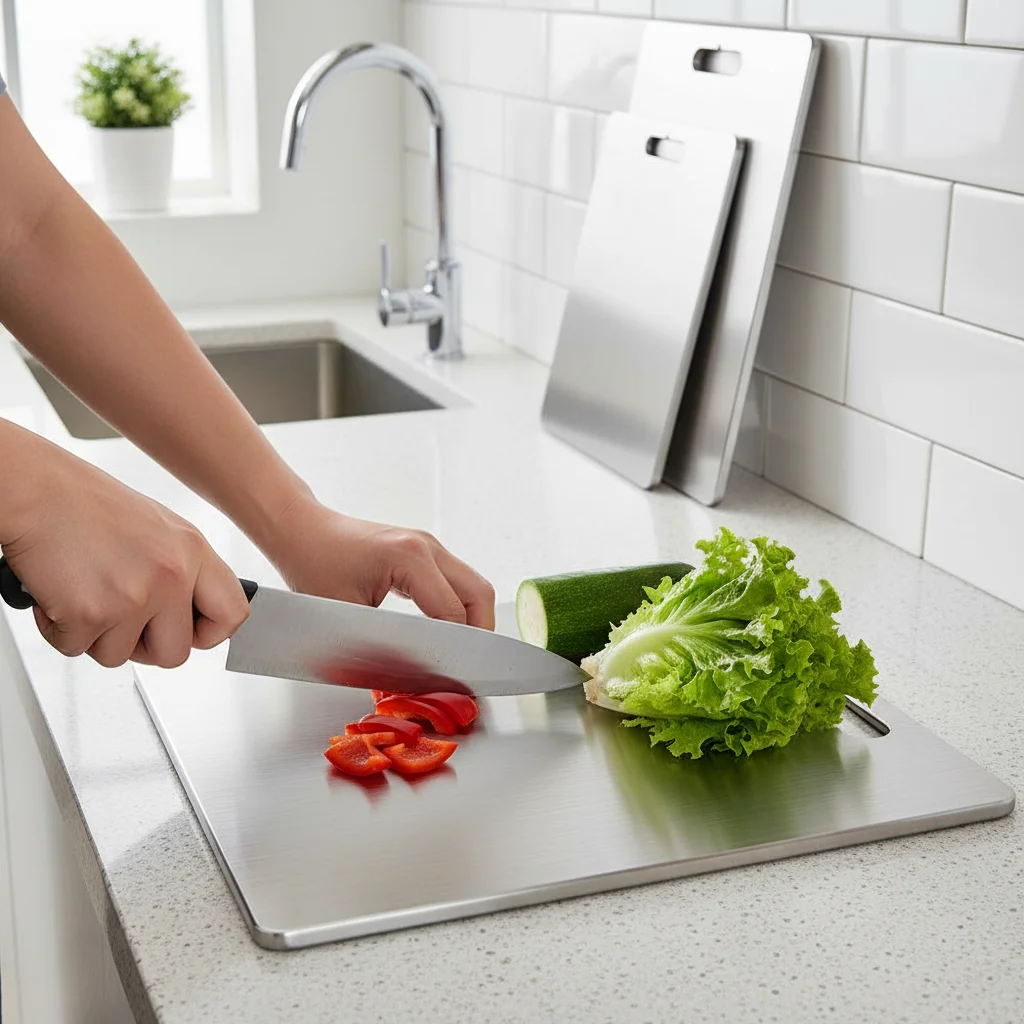 Stainless Steel Panel and Chopping Board Kitchen Household Thickened Double Sided Cutting Board Block Kneading Dough Board