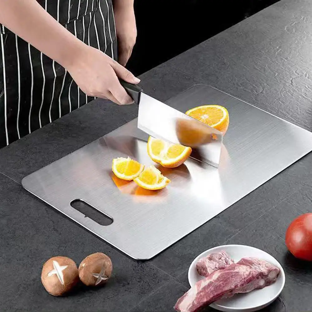 Stainless Steel Panel and Chopping Board Kitchen Household Thickened Double Sided Cutting Board Block Kneading Dough Board thumbnail 6