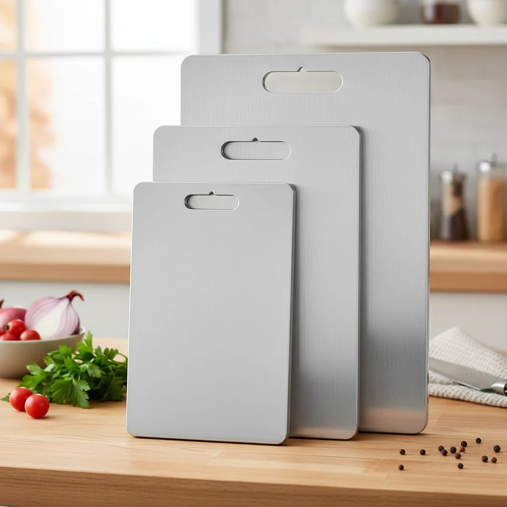 Stainless Steel Panel and Chopping Board Kitchen Household Thickened Double Sided Cutting Board Block Kneading Dough Board thumbnail 2