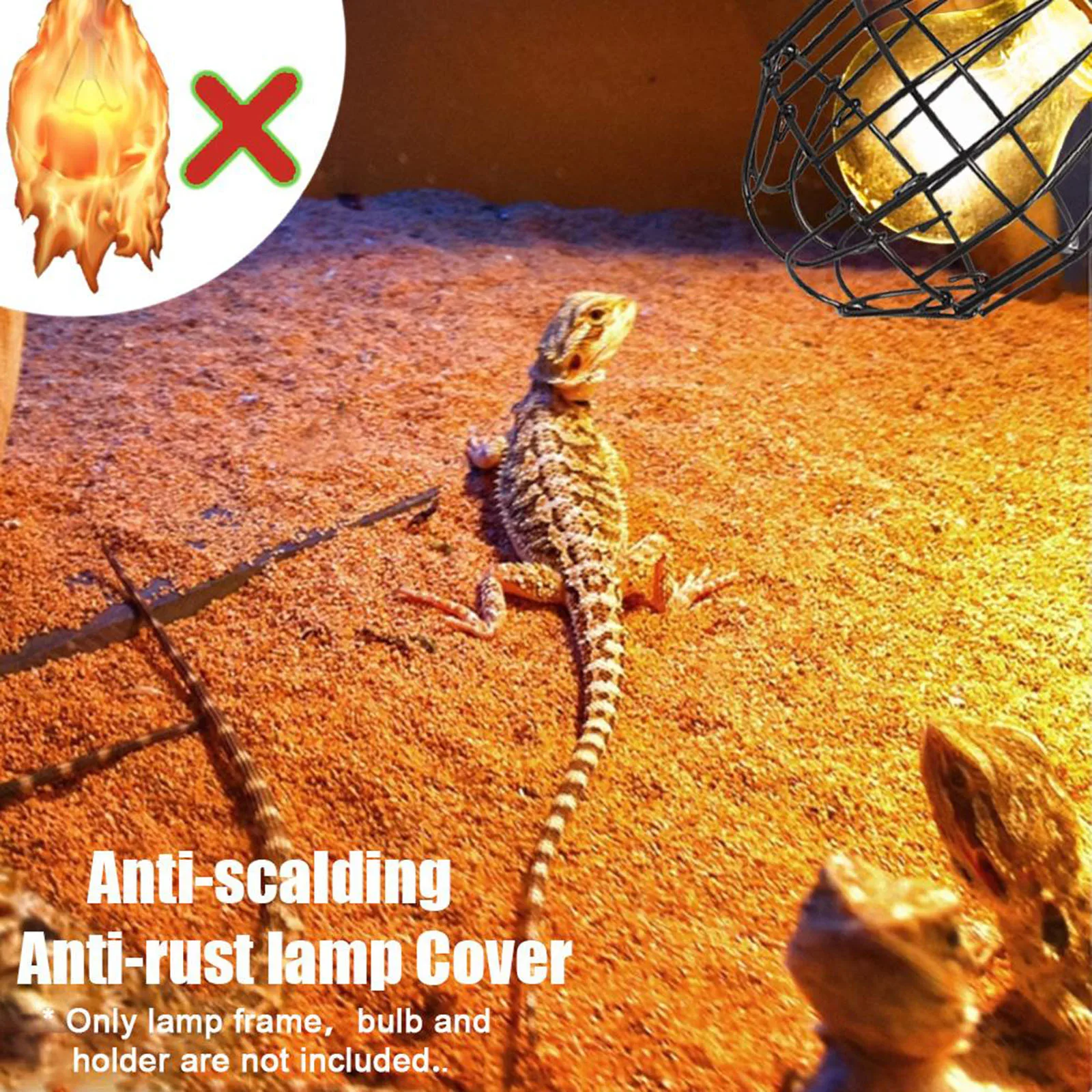 Mesh Cover Reptile Heat Lamp Shade Anti Scald Heater Guard Cage Accessories for Pets Cage Bird Amphibians Light Bulb Supplies thumbnail 3