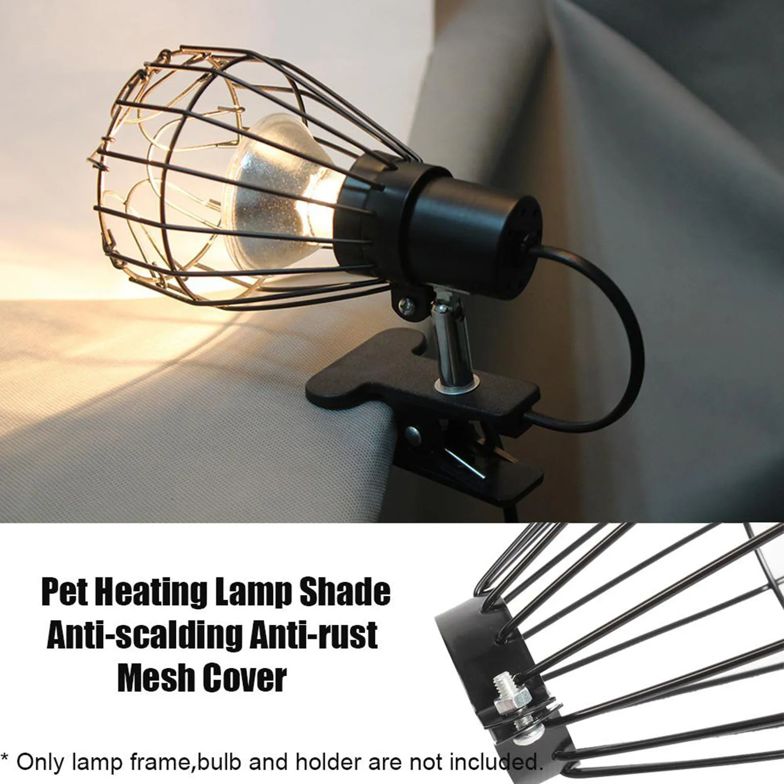 Mesh Cover Reptile Heat Lamp Shade Anti Scald Heater Guard Cage Accessories for Pets Cage Bird Amphibians Light Bulb Supplies thumbnail 2