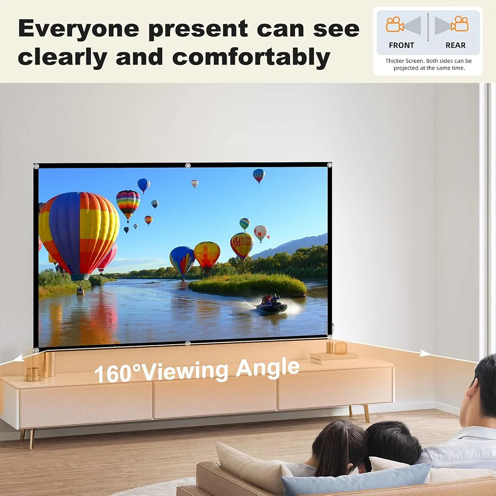 Portable Projector Screen 4K 72-150Inch Projectors Screen For Mobile Phone Outdoor Indoor Movies Screens thumbnail 2