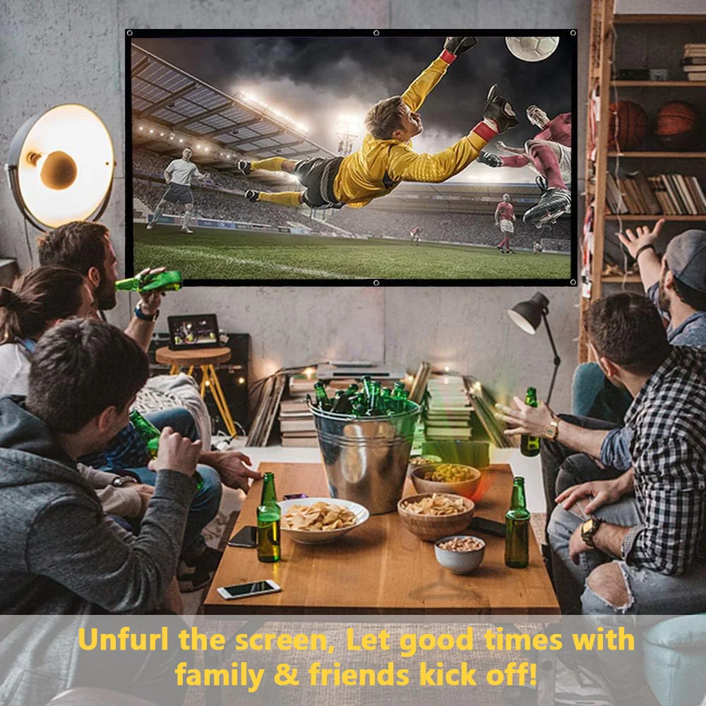 Portable Projector Screen 4K 72-150Inch Projectors Screen For Mobile Phone Outdoor Indoor Movies Screens thumbnail 5