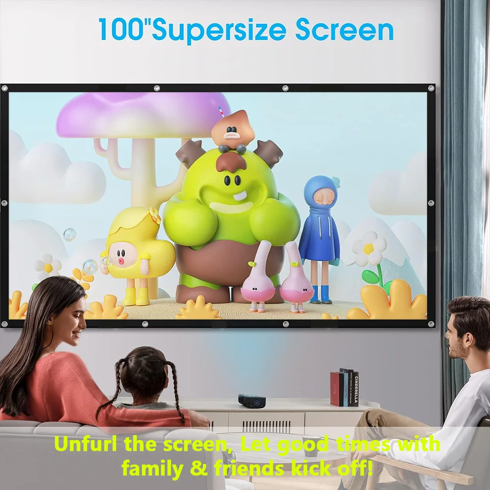 Portable Projector Screen 4K 72-150Inch Projectors Screen For Mobile Phone Outdoor Indoor Movies Screens thumbnail 4
