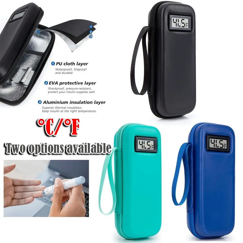 Insulin Cooler Travel Case Waterproof Insulin Cooling Bag with Thermometer Display Medicine Organizer Bag for Diabetics thumbnail 5