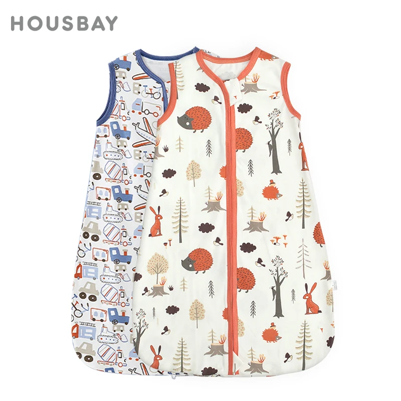 Summer Thin Sleeping Bag For Baby 0-18 Months Cute Hedgehog Blue Cars Printed For Girls Boys Anti-Kick Blanket Baby Sleepsack
