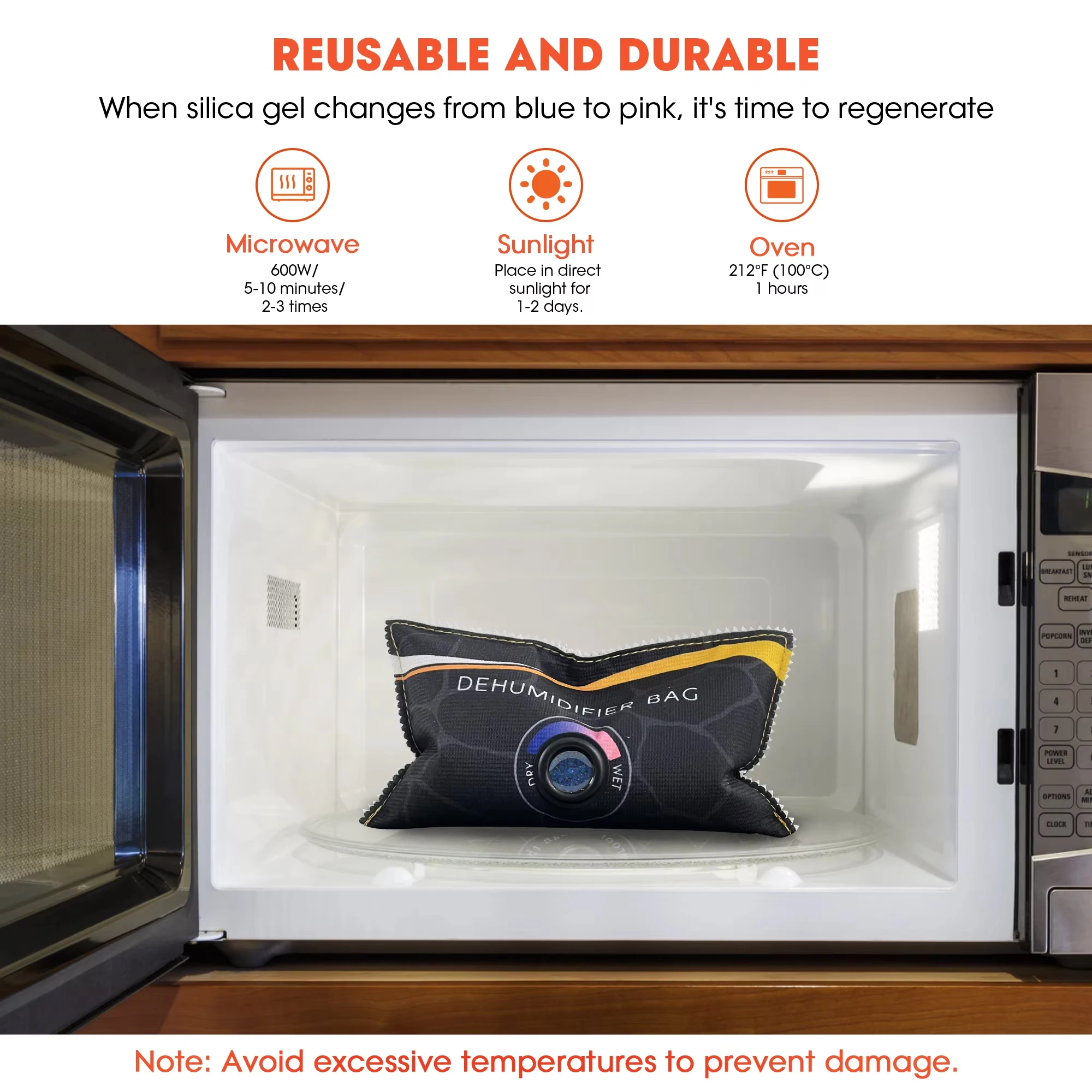 Reusable Silicone Dehumidifier Bag Car Air Freshener Interior Wardrobe Room Home Moisture Absorber Dampness Preventer Drying Bag thumbnail 5