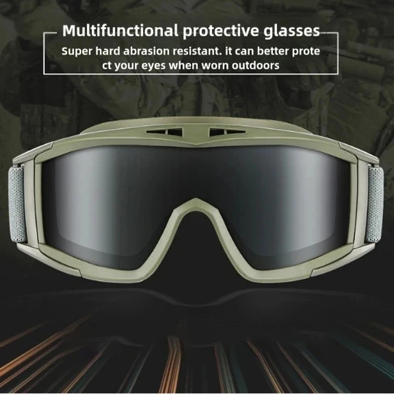 Explosion Proof Shooting Tactical Goggles Anti-impact CS War Game Airsoft Paintball Hunting Mounteering Goggles Glasses thumbnail 2
