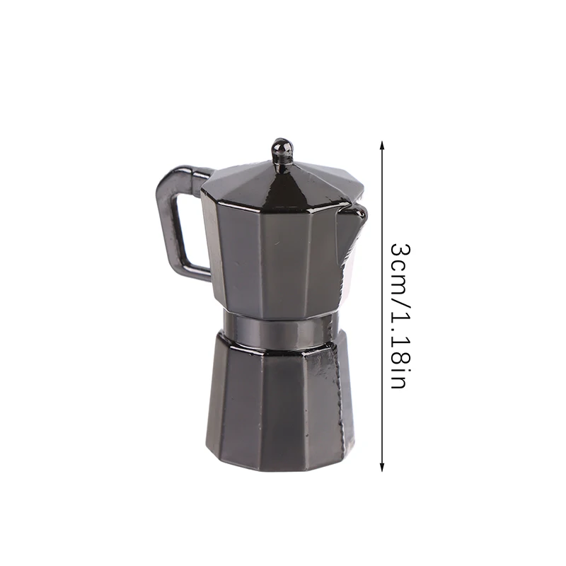 1Set 1:12 Dollhouse Miniature Coffee Pot Metal Kettle Moka Pot WIthink 2 Cup Tray Kitchen Model Decor Toy Doll House Accessories thumbnail 6